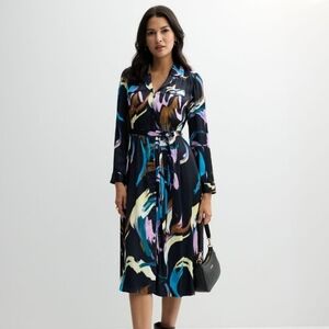 Nine West Vibrant Long Sleeve Dress